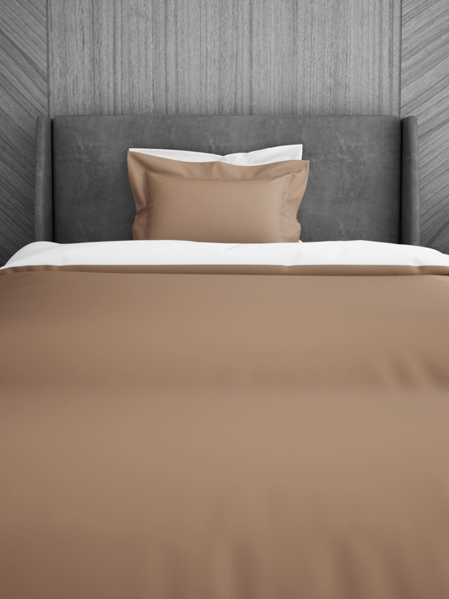 Spaces Solid Light Brown Cotton Single Duvet Cover