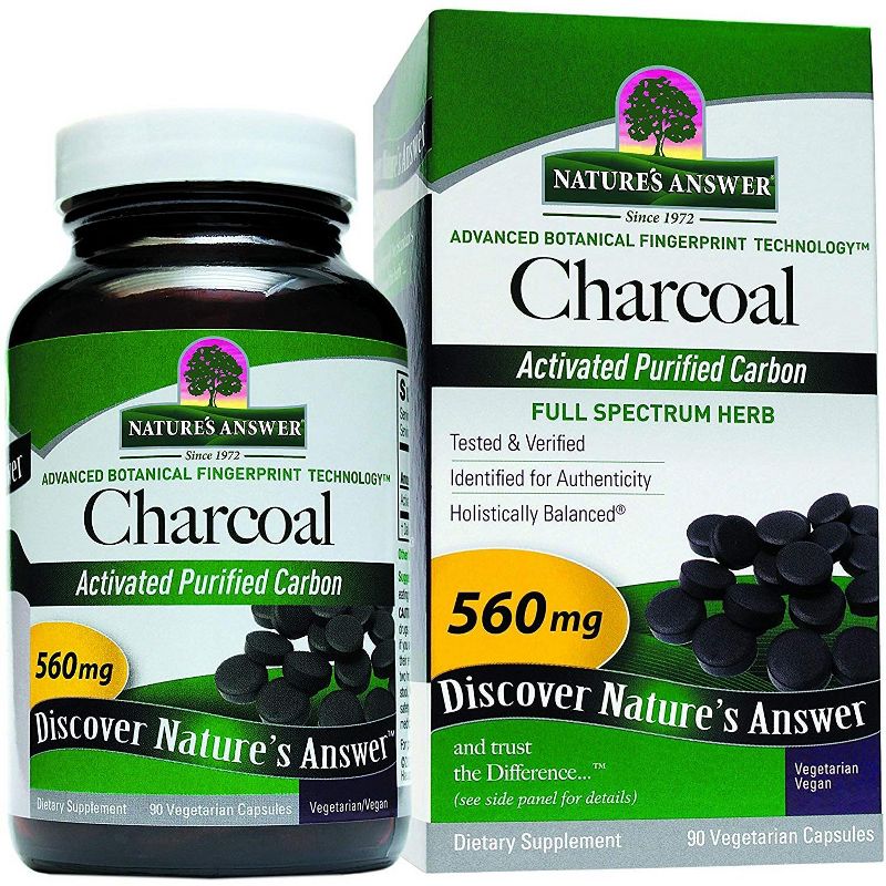 Nature's Answer Activated Charcoal Natural Origin Vegetarian Capsules 90 ea