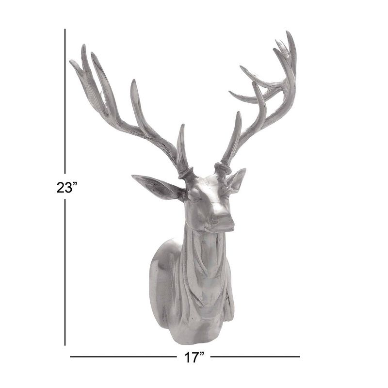 Traditional Aluminum Deer Trophy Head Wall Decor - Olivia & May