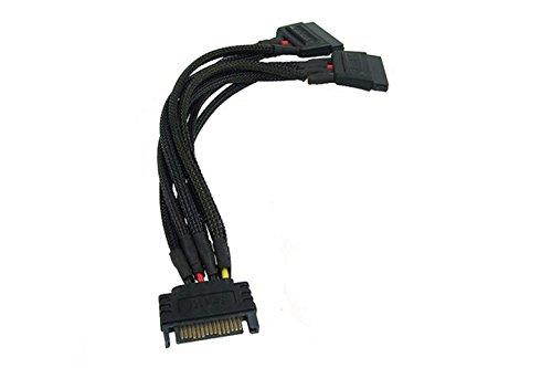 Phobya 5-Pin SATA Power to 2x 5-Pin SATA Power Splitter Cable - 15cm | Black (87291)