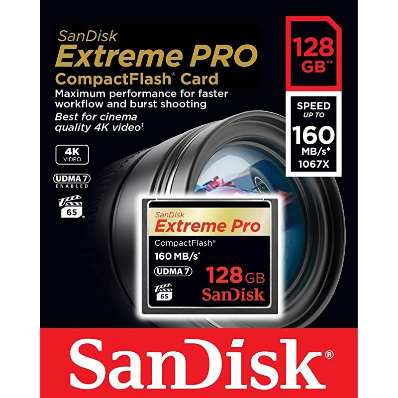 Extreme PRO 128GB CompactFlash Memory Card UDMA 7 Speed Up To 160MBs SDCFXPS128GX46