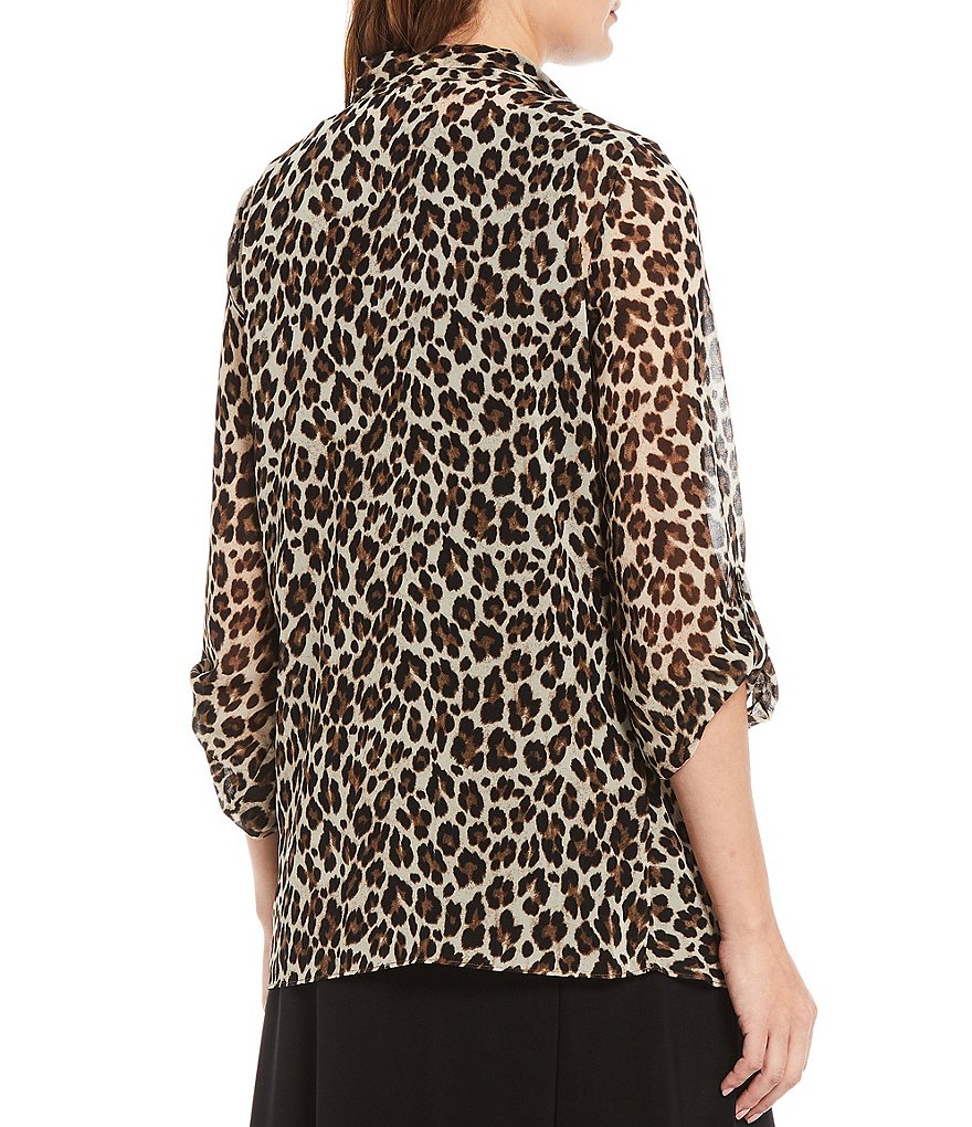 Investments Soft Separates Long Sleeve Lush Leopard Print Open-Front Jacket