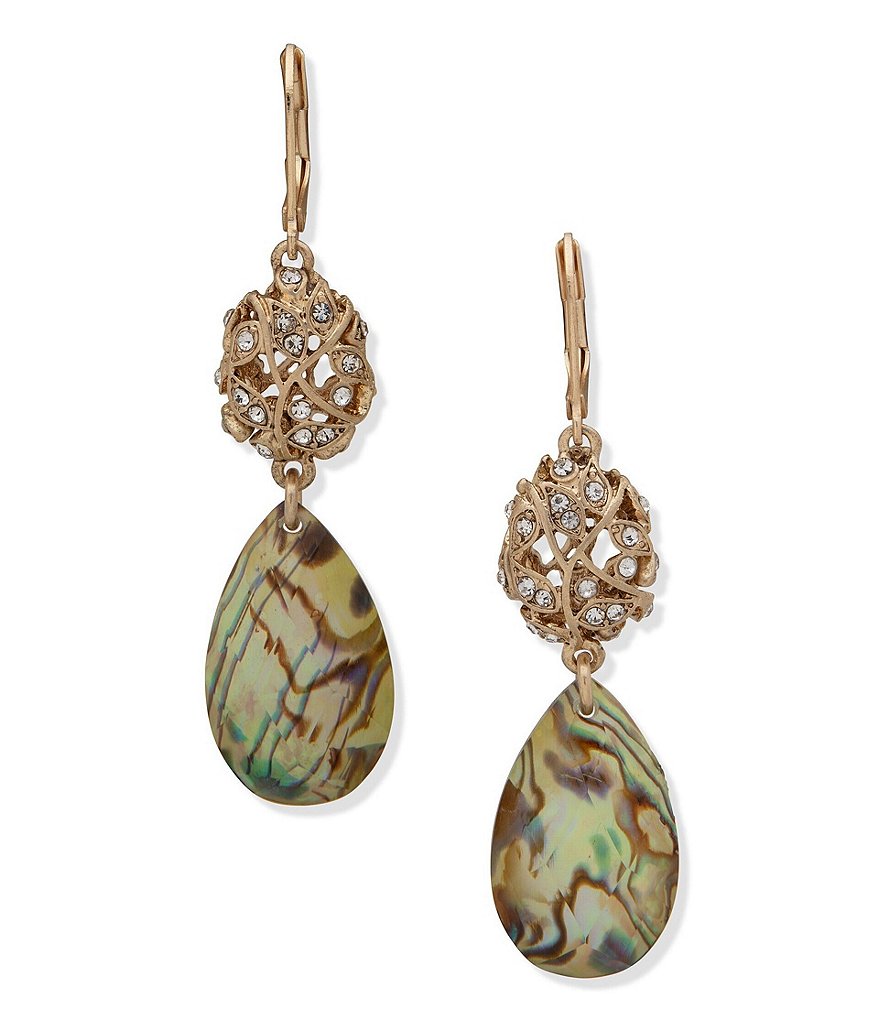 Lonna & Lilly Large Double Drop Abalone Earrings