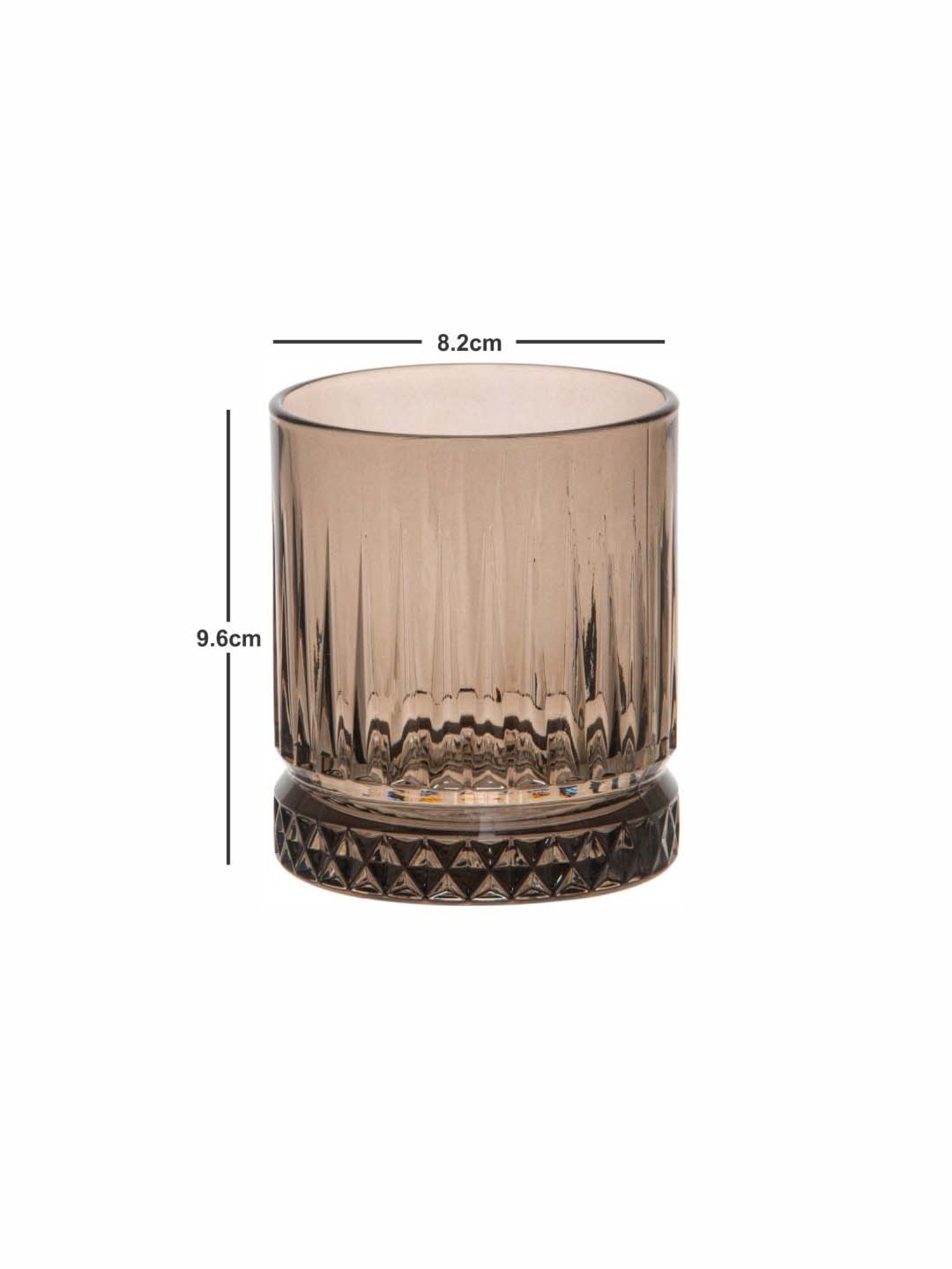 Pasabahce Elysia Brown Glass Whiskey Tumbler (0.355 L) - Set of 4
