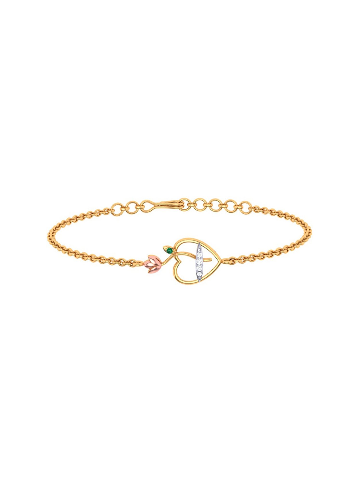 P.C. Chandra Jewellers 22k Yellow Gold Lotus Themed Bracelet