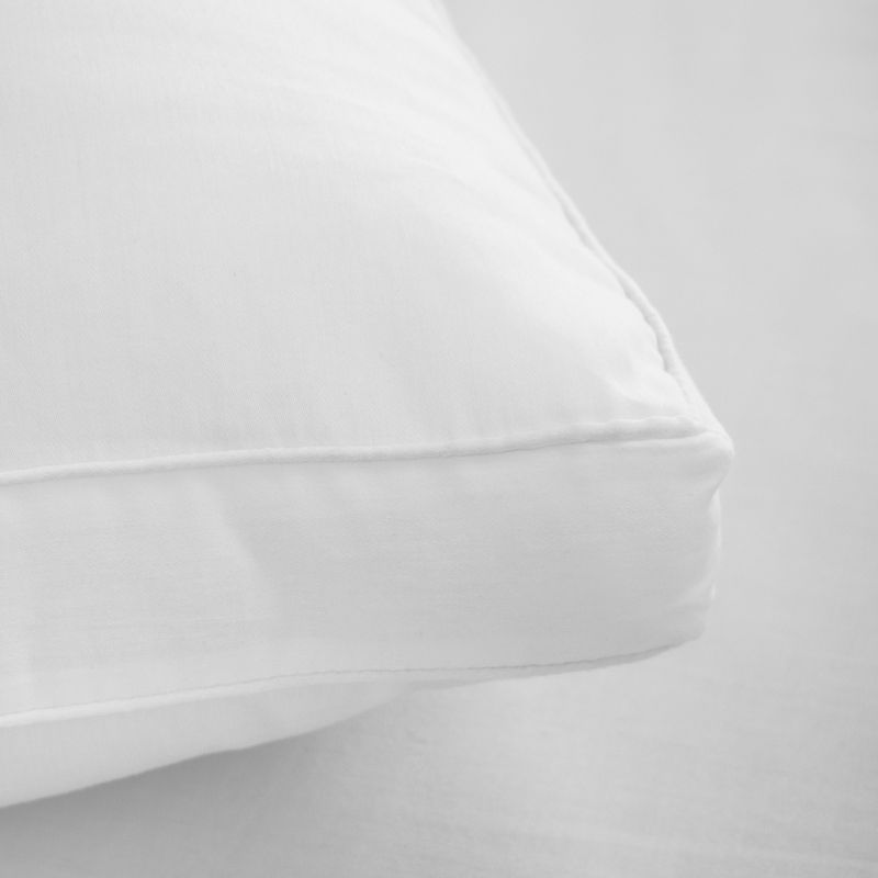 SensorPEDIC Low Profile Hypoallergenic Flat Fiber Filled Jumbo Bed Pillow - 2 Pack