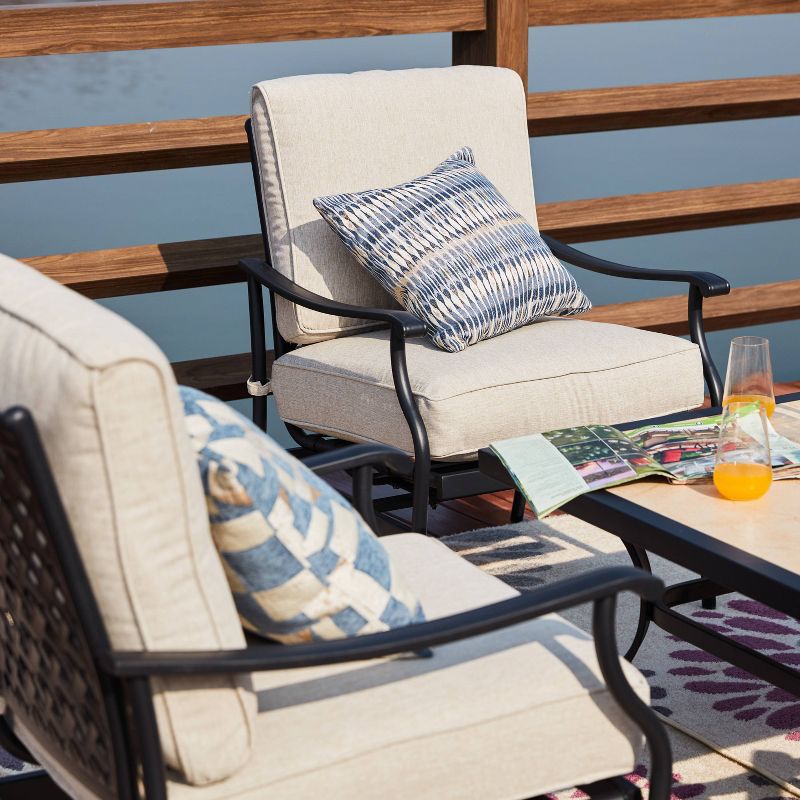 5pc Steel Patio Dining Sets Cream - Lokatse