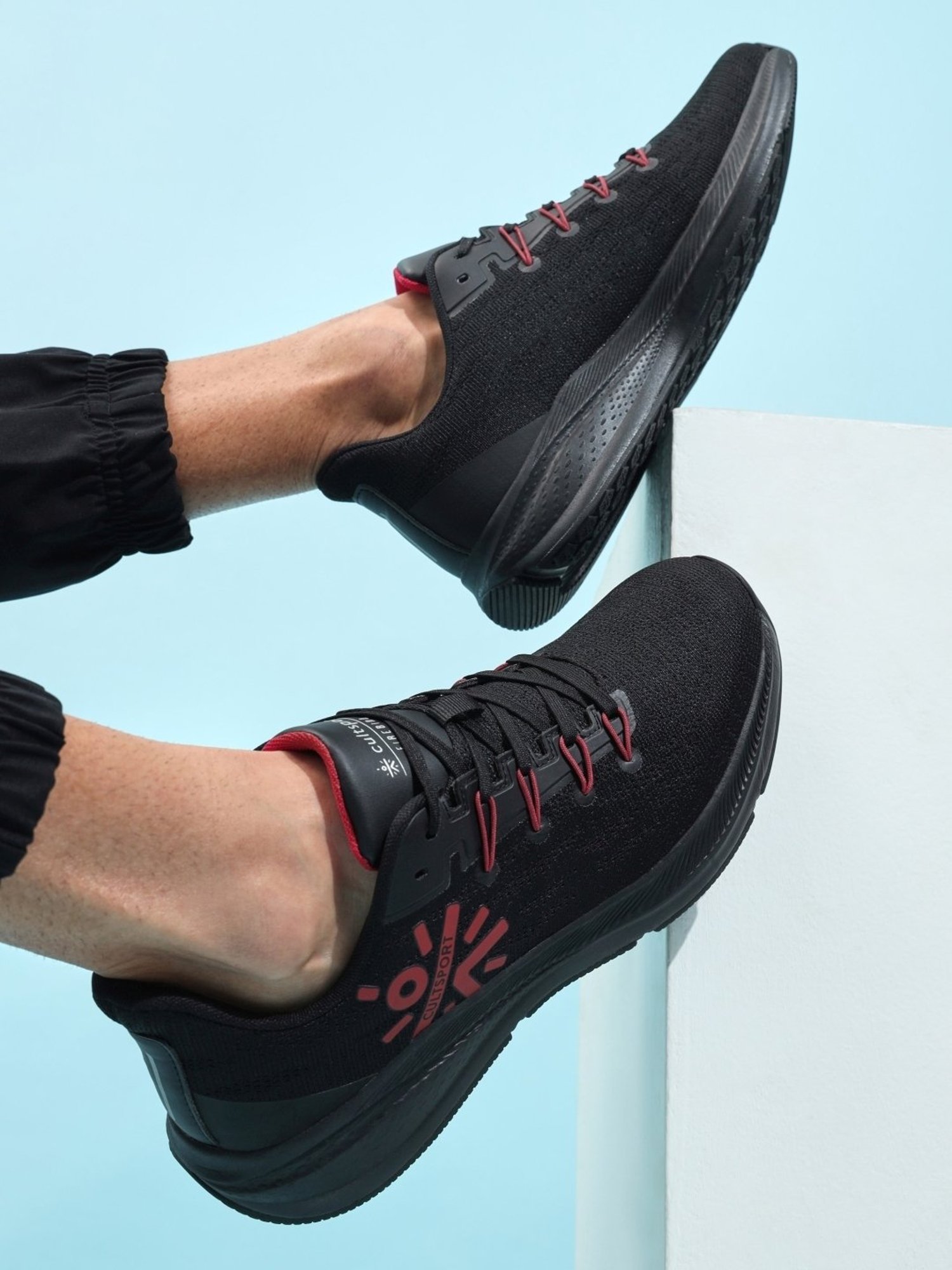 Cultsport Men's Firebird Black Running Shoes