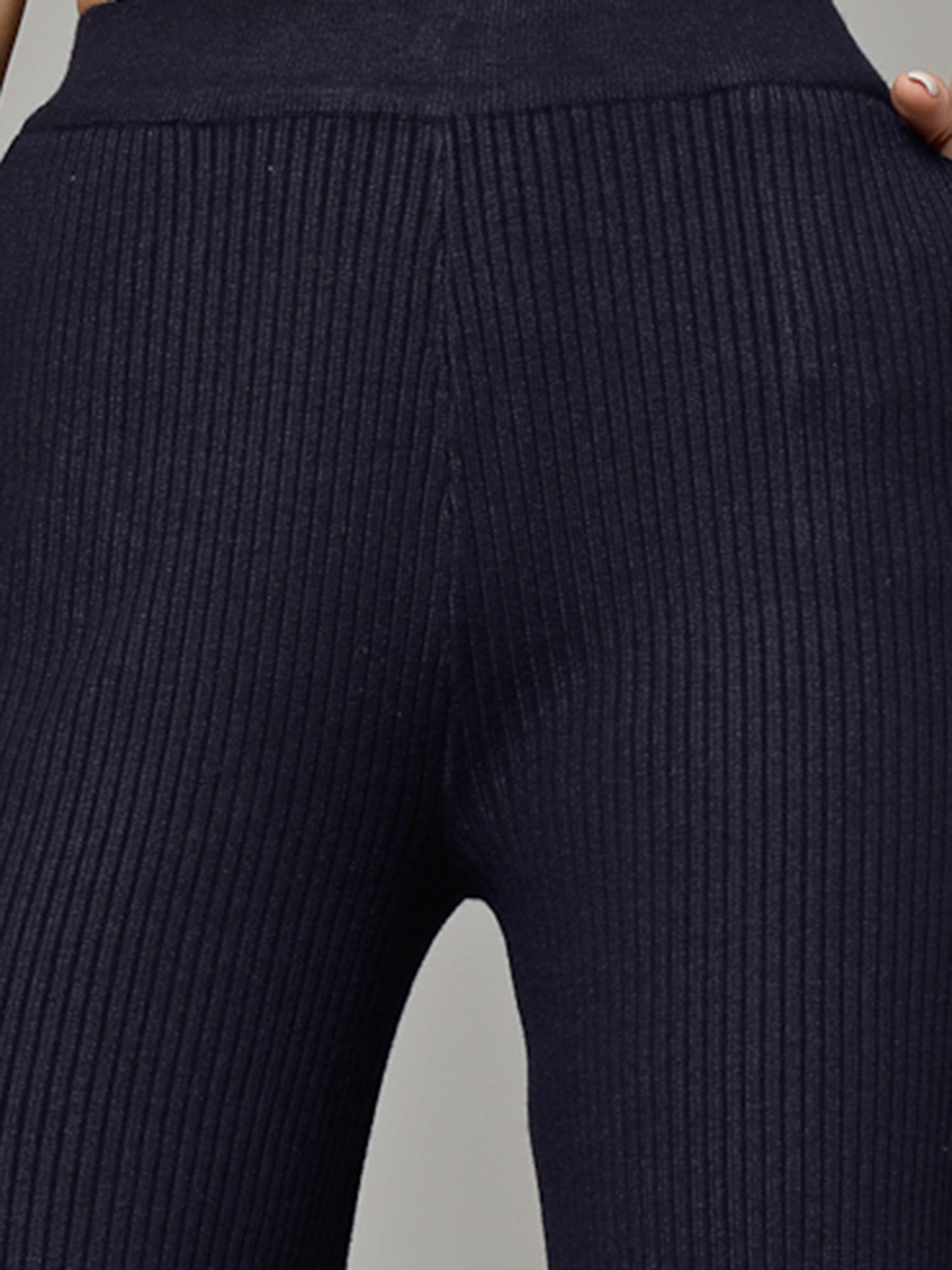 Mafadeny Navy Regular Fit Mid Rise Palazzos