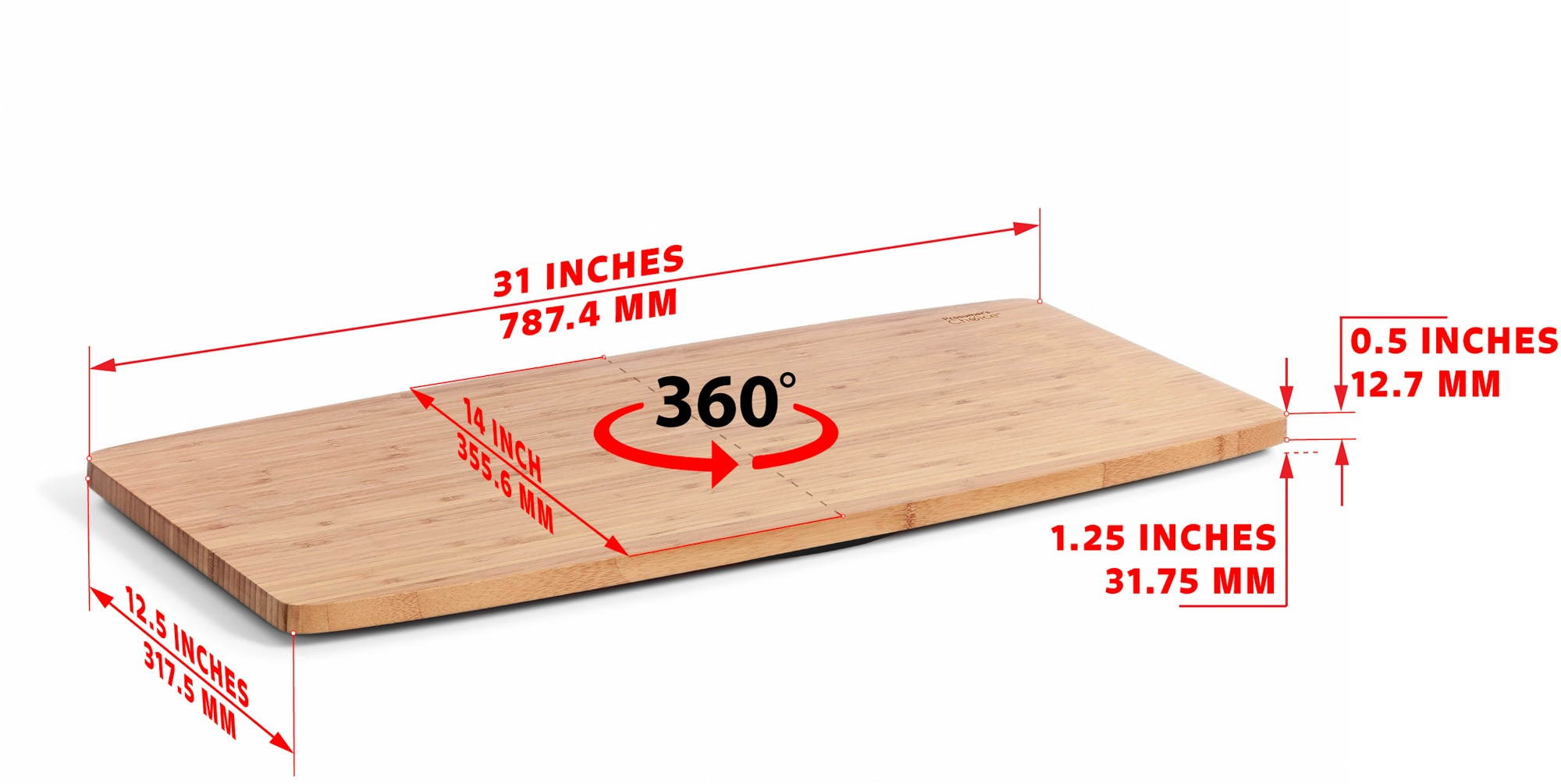 Prosumer's Choice Bamboo 31 Inch TV Swivel Stand for LED/LCD TVs