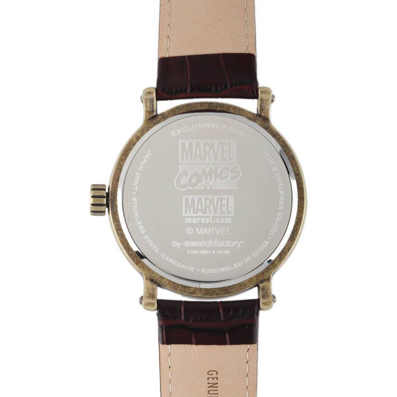 Men's Marvel Spider-Man, Iron Man, Hulk and Captain America Vintage Antique Alloy Watch - Brown