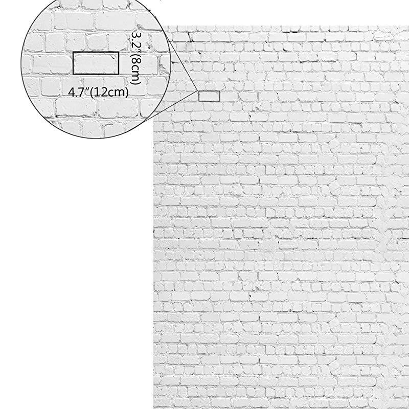 79 x10ft Vintage White Brick Wall Photography Backdrop Vinyl Background for Pictures D2504