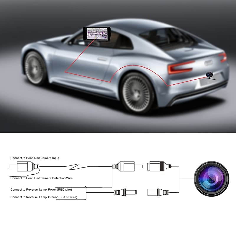 170&deg; Backup Camera Reverse Rear View Night Vision with Parking Lines HD Waterproof Easy Install CMOS Camera  XHD Camera