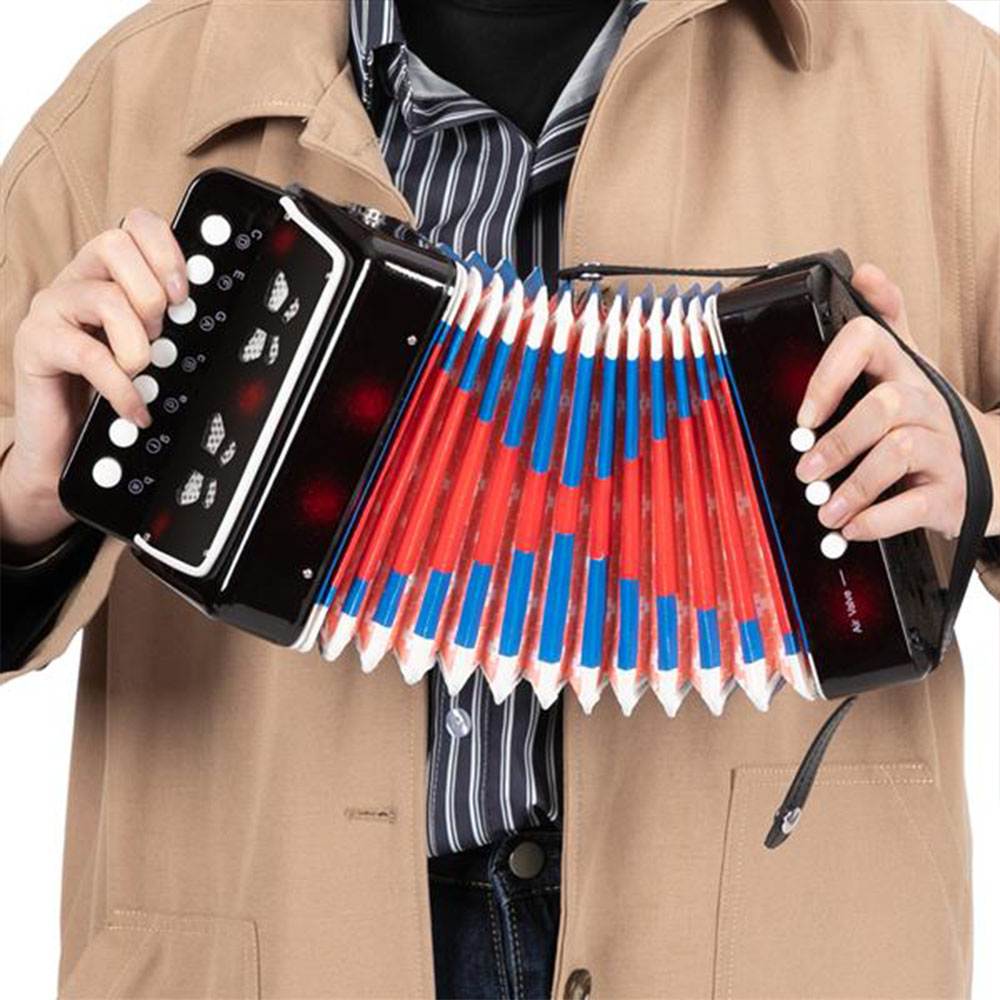 7-Key 2 Bass Kids Accordion Children's Mini Musical Instrument Easy to Learn Music Black