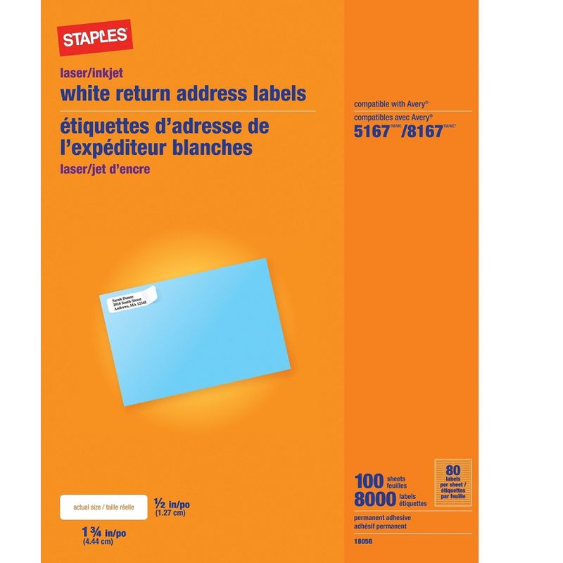 MyOfficeInnovations Laser/Inkjet Address Labels 1" x 2 5/8" Clear 30 Labels/Sheet 575748