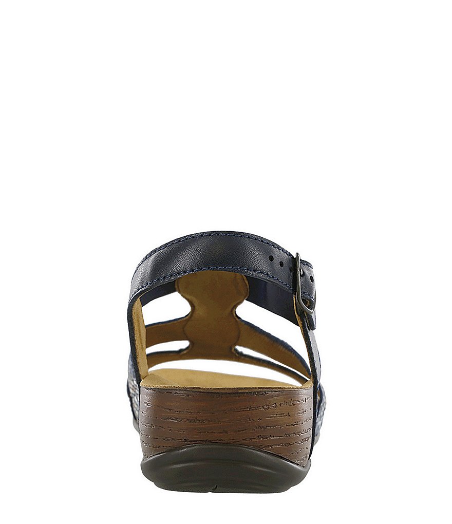 SAS Clover Snake Print Accent Leather Sandals