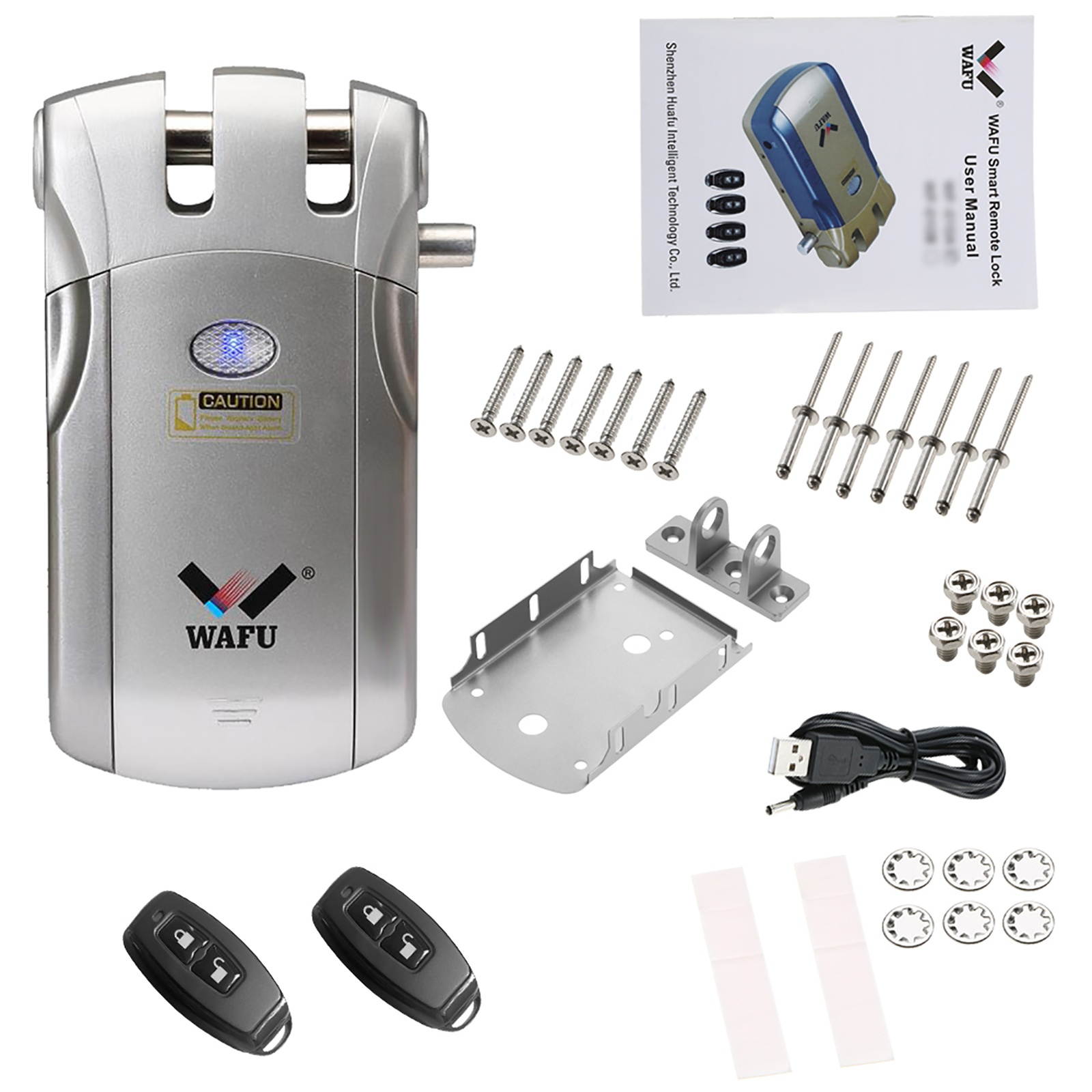 WAFU HF-018W WiFi Smart Electronic Lock Tuya / SmartLife Lock Remote Control Invisible Keyless Entry Door Lock Zinc Alloy Metal Smart Door Lock  iOS Android APP Unlocking with 2 Remote Controllers