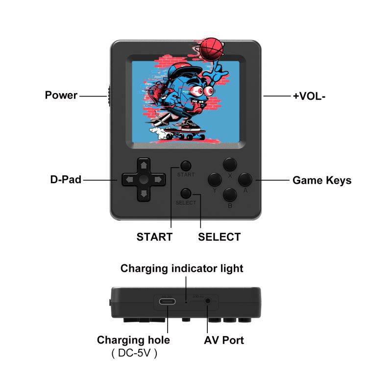 Cross border new RG fc520 retro video game console NES handheld game player double play