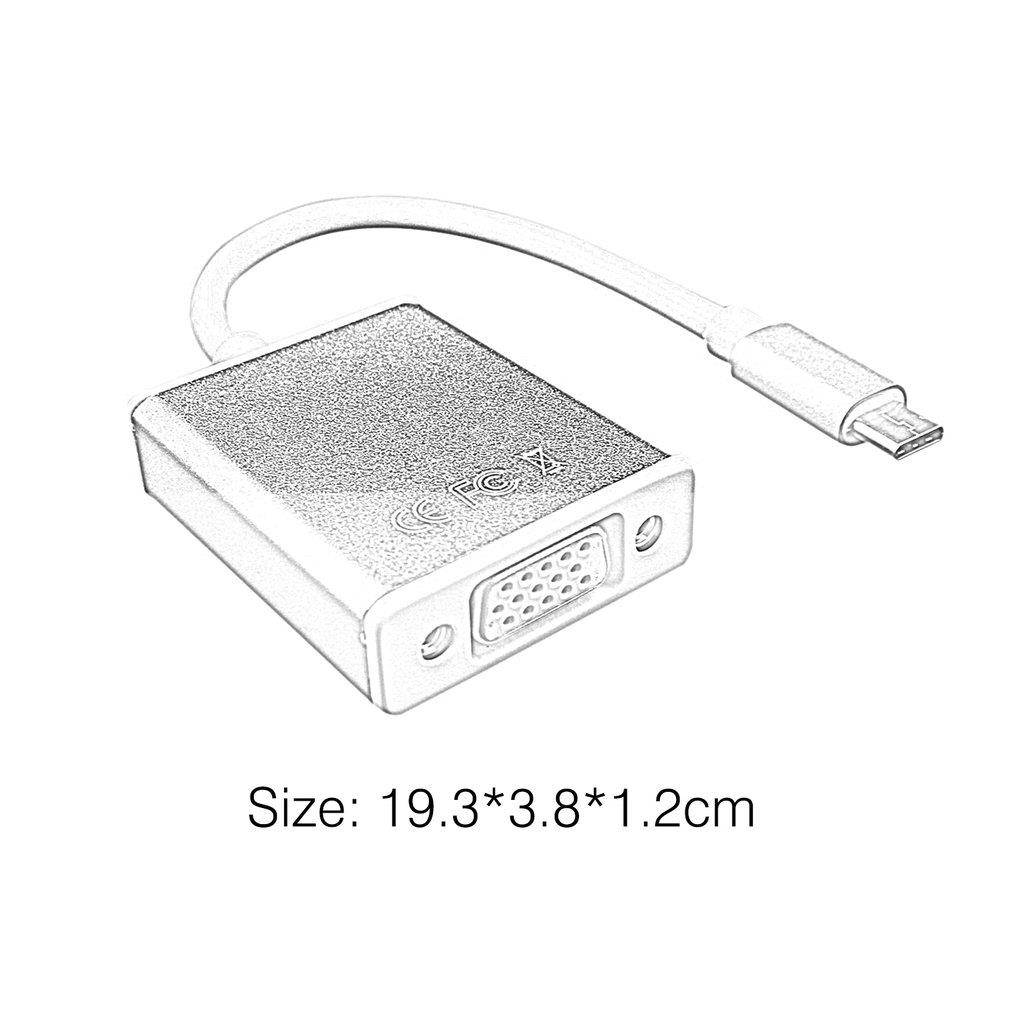 Portable USB3.1 TYPE-C TO VGA Converter TYPE-C TO VGA Adapter Converter Cable