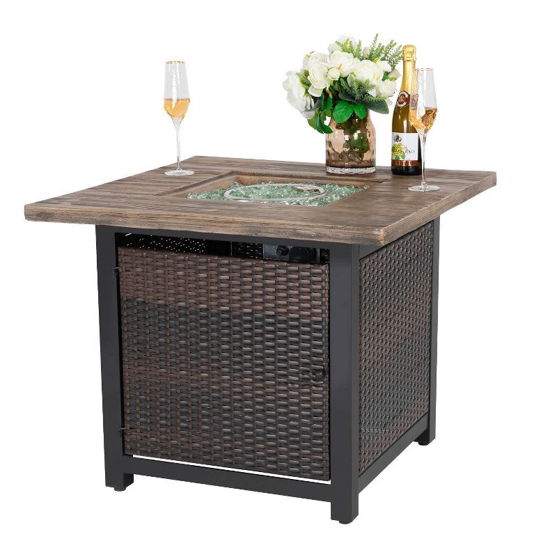 Breckenridge 4pc Seating Set Java Brown Fame Sunbrella Meredian Brick Red Fabric - La-Z-Boy