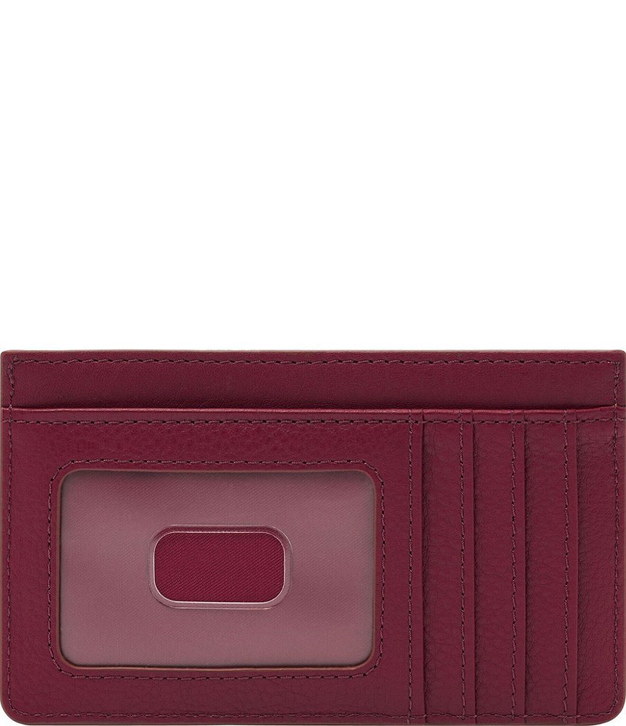 Fossil Logan Floral Print Zip Leather Card Case