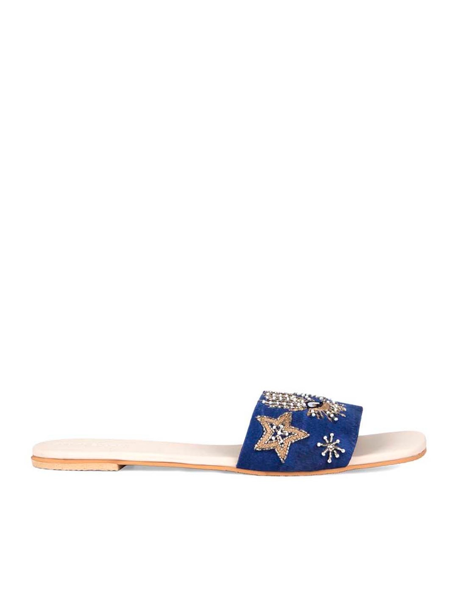 Glam Story Women's Blue Ethnic Sandals