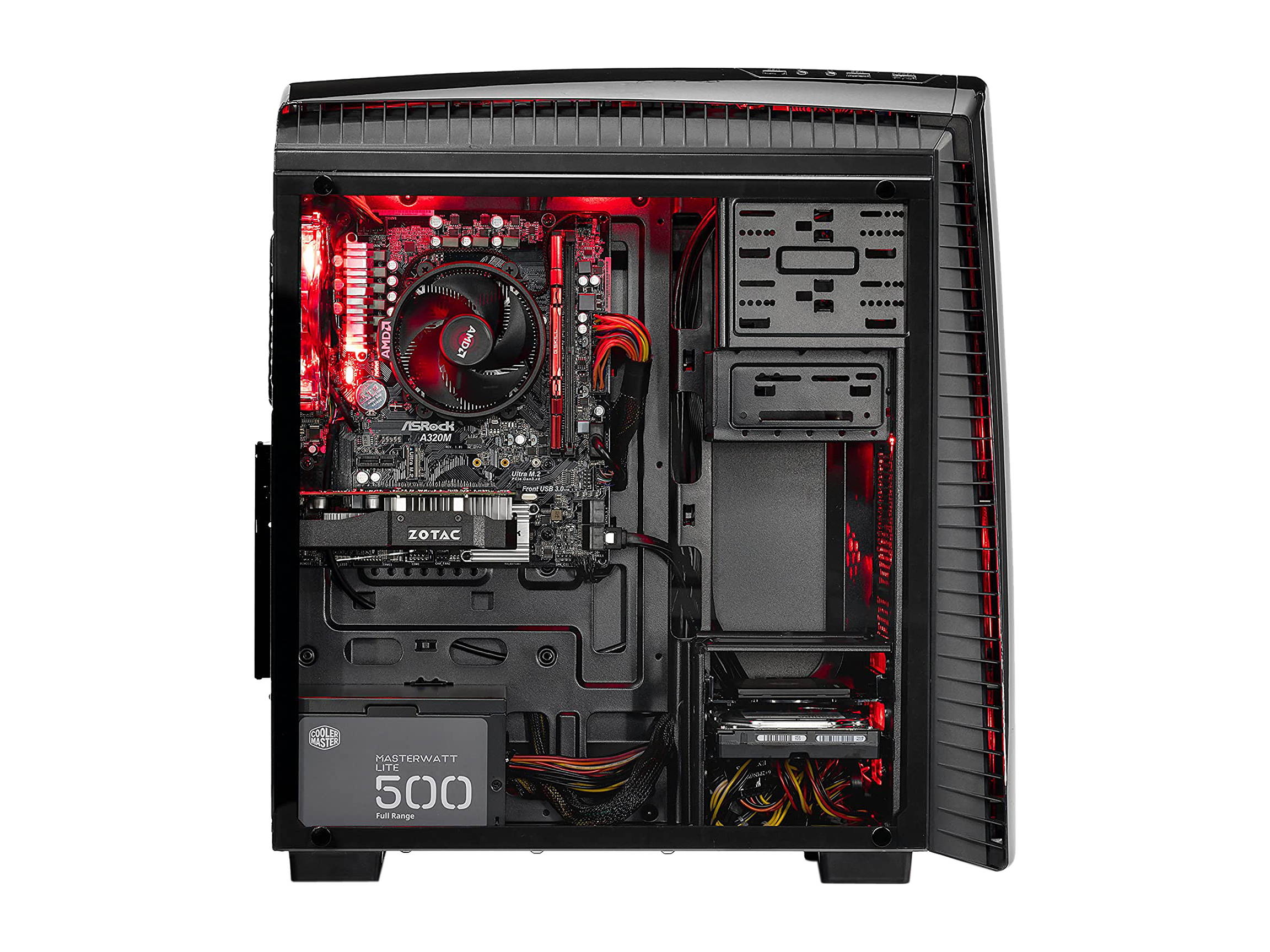 Skytech Gaming Shadow II Gaming Computer Desktop PC - AMD Ryzen 5 1400, GTX 1050 Ti 4 GB, 1 TB HDD, 16 GB DDR4 3000, Windows 10 Home (Refurbished)