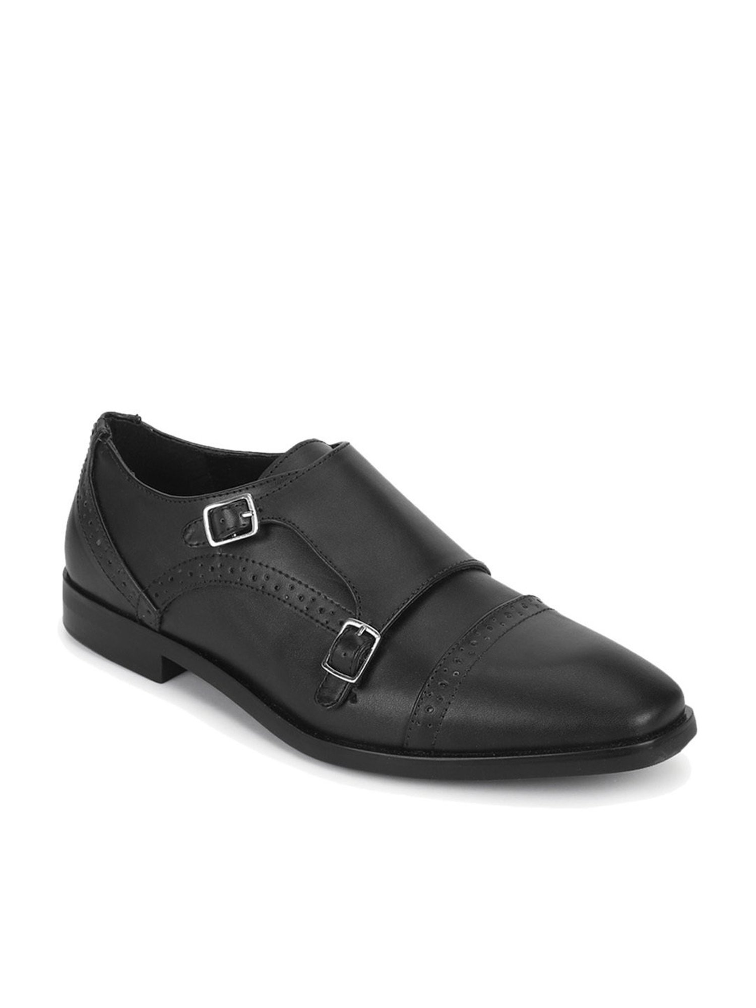 Truffle Collection Men's Black Monk Shoes