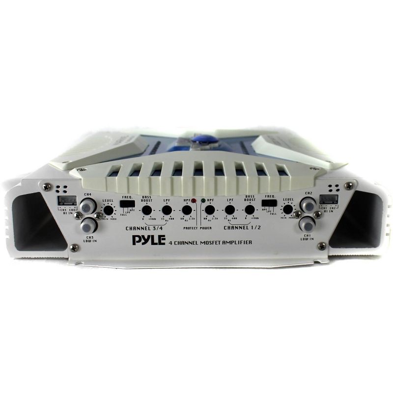 Pyle Elite 1000 Watt 4 Channel Amplifier Bluetooth Marine ATV Amp w/ Wiring Kit