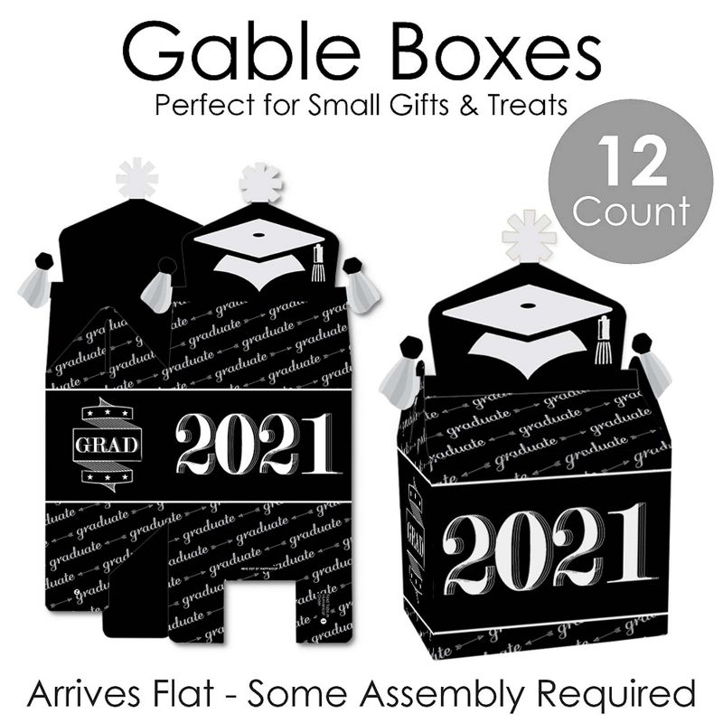 Big Dot of Happiness Graduation Cheers - Treat Box Party Favors - 2021 Graduation Party Goodie Gable Boxes - Set of 12