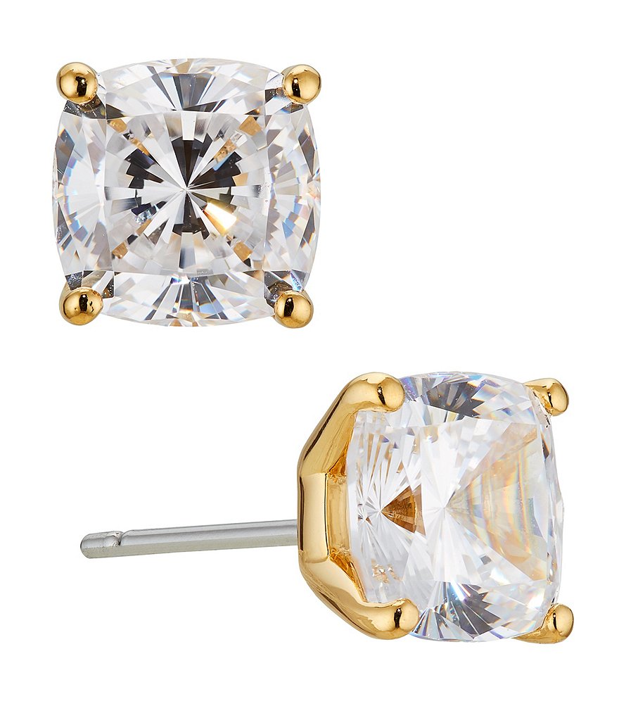 Nadri Modern Love Cushion Cut Stud Earrings
