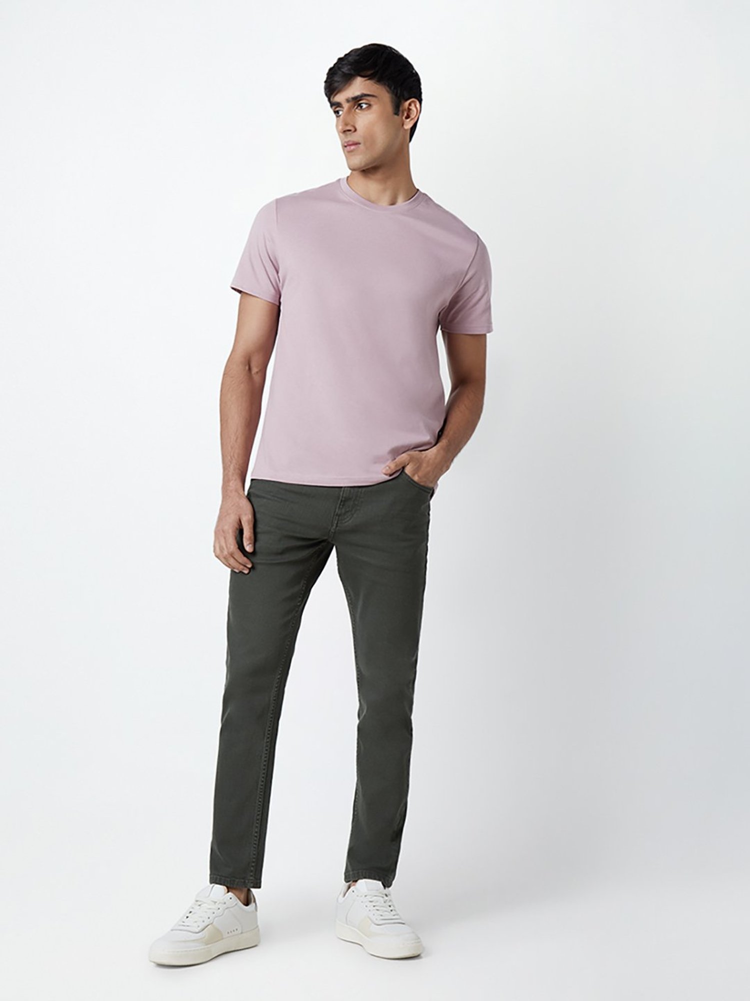WES Casuals by Westside Lilac Eco-Save Slim-Fit T-Shirt