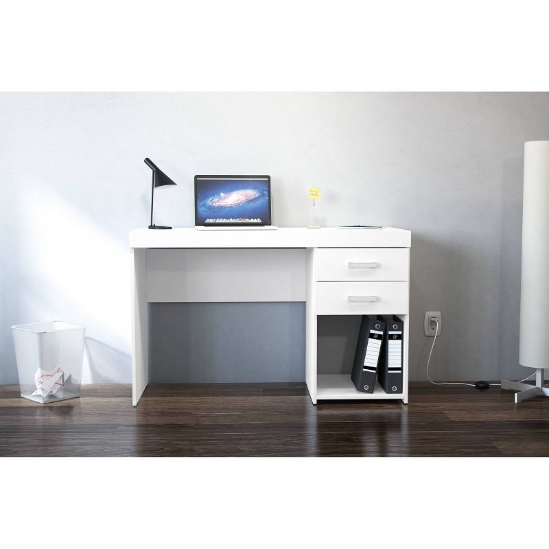 Prospect 2 Drawer Computer Desk White - Chique