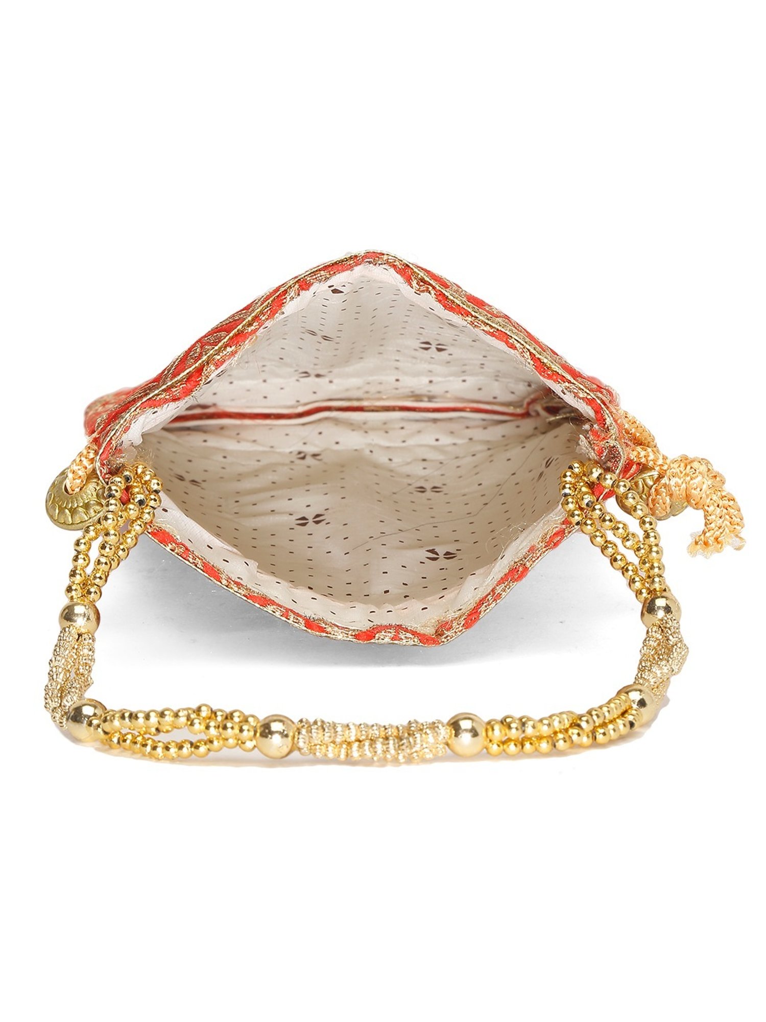 Glam Story Red Embellished Small Potli