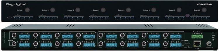 Key Digital KD-MAX8x8 8x8 Audio Matrix Switcher with built-in Audio DSP