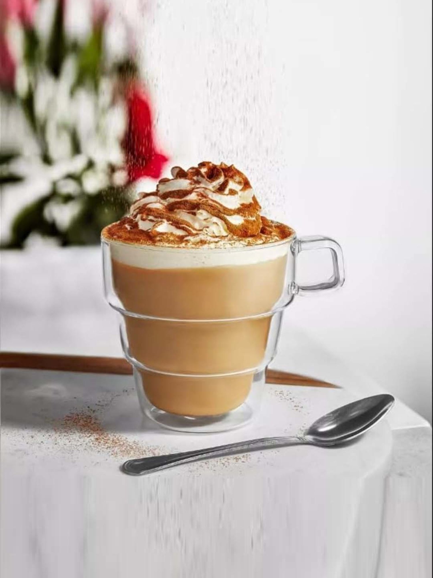 Femora Double Wall Transparent Glass Heat Resistant Coffee Mugs With Handle (0.25 L) - Set of 2