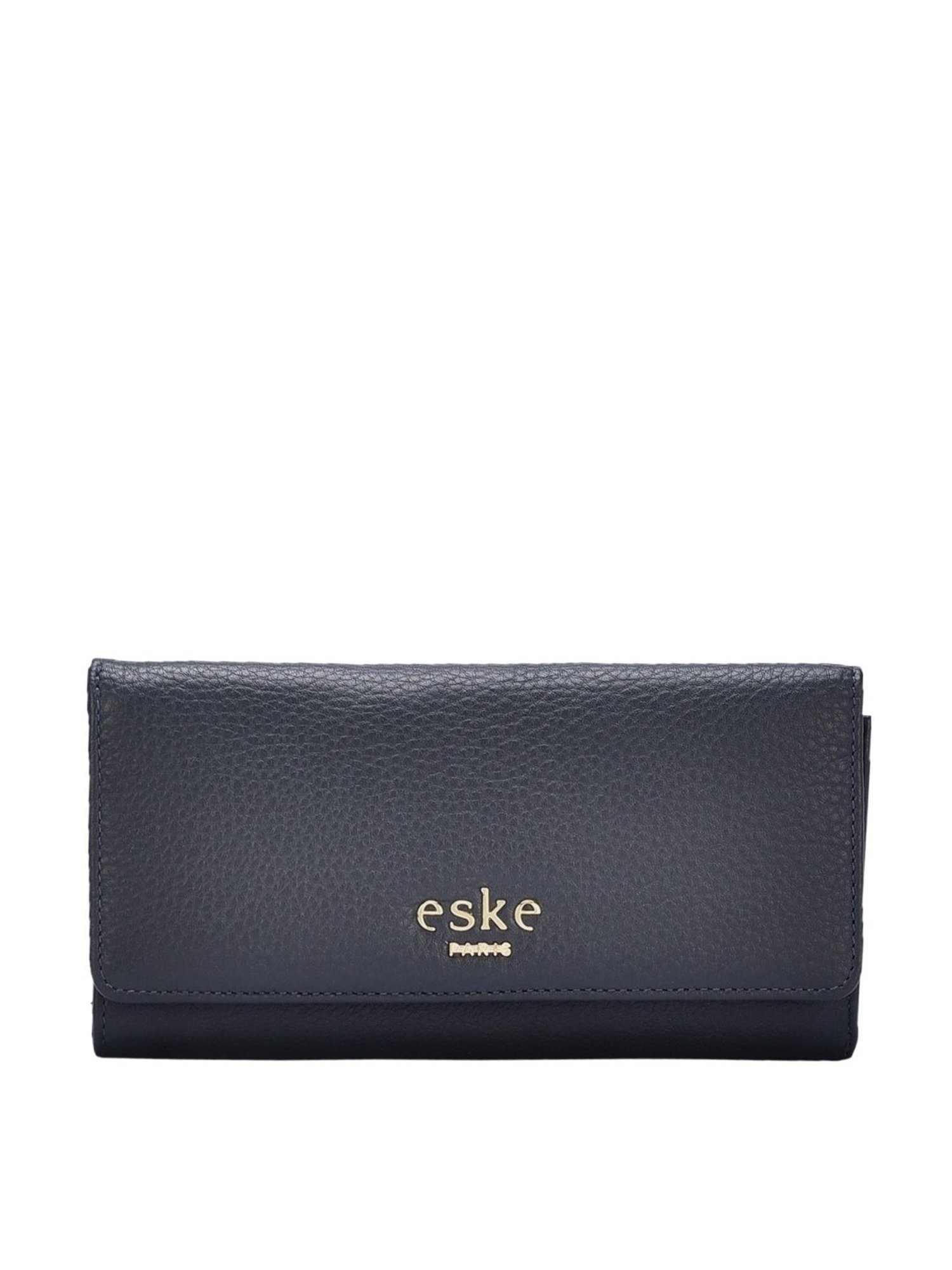 Eske Klara Dark Blue Solid Tri-Fold Wallet for Women