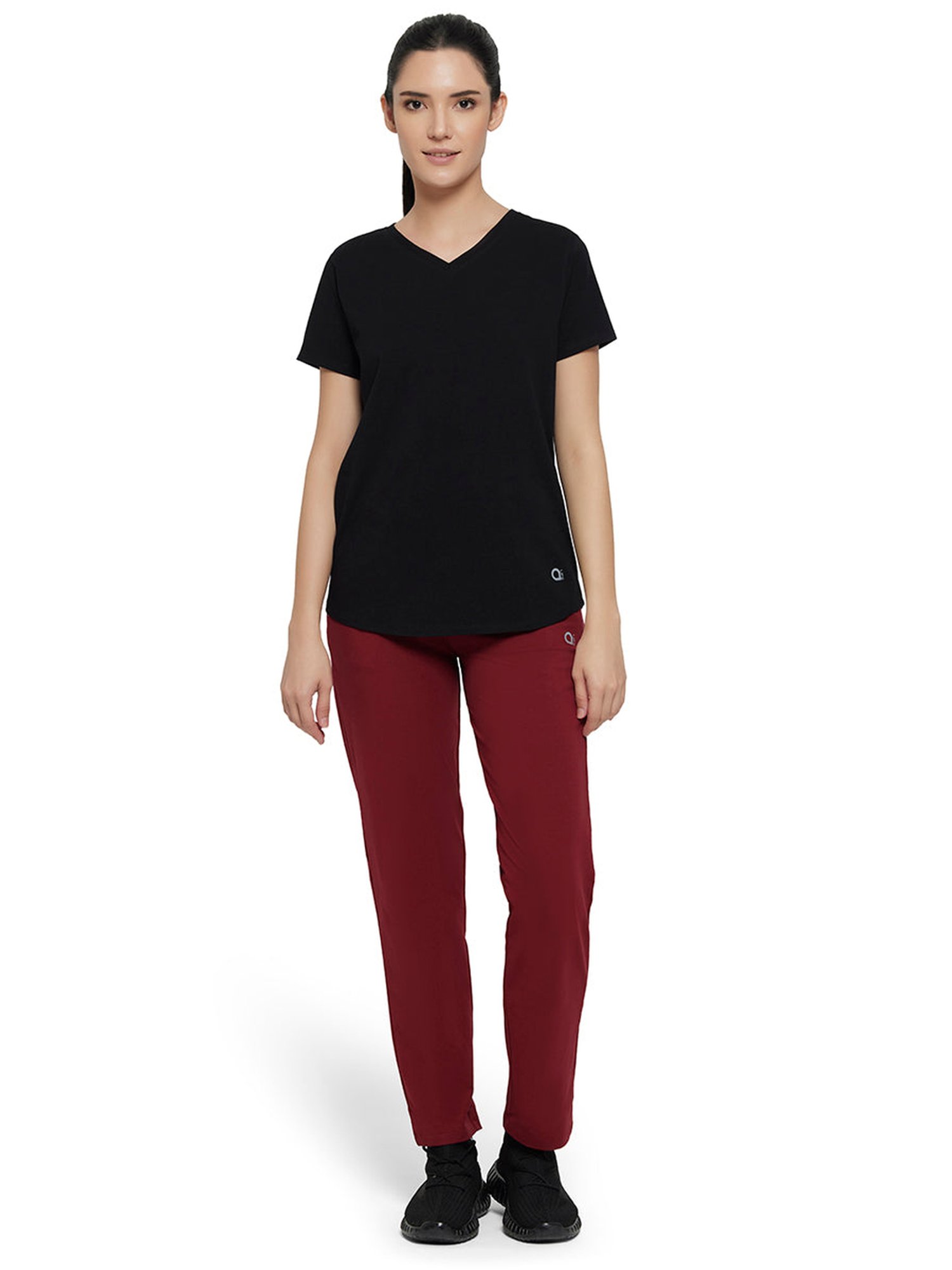 Amante Black Cotton Sports T-Shirt