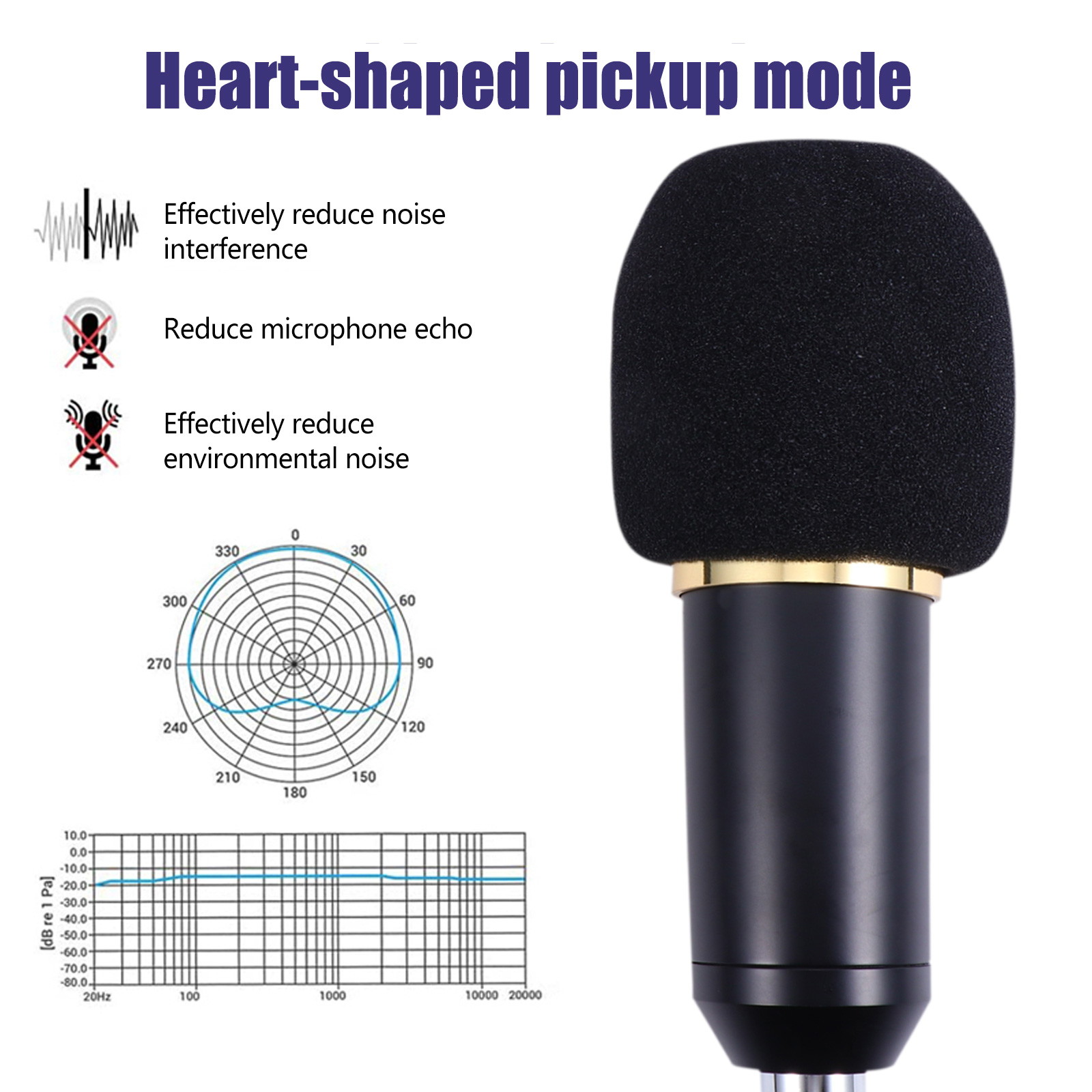gold--BM800 Professional Suspension Microphone Kit Studio Live Stream Broadcasting Recording Condenser Microphone Set