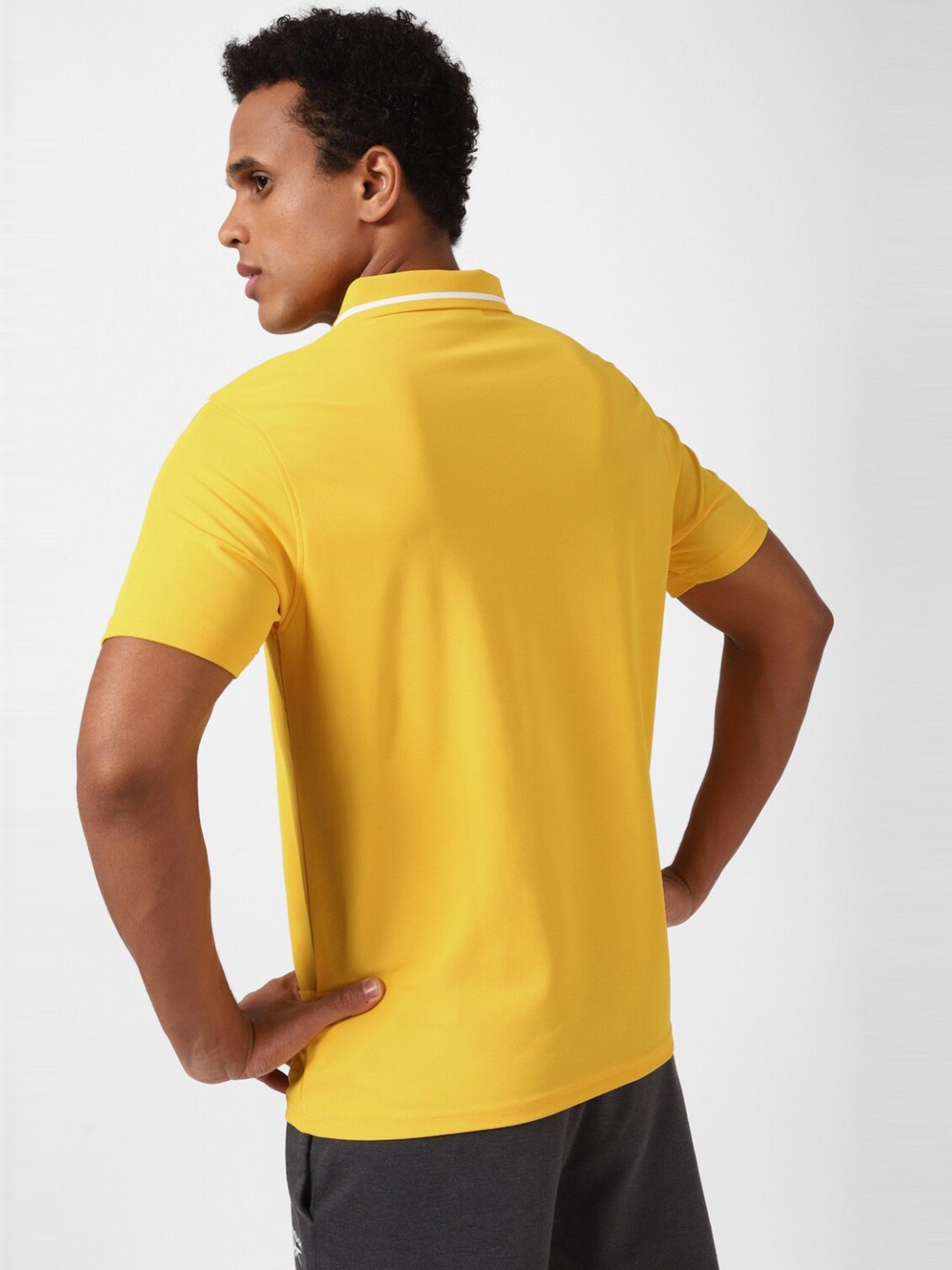 Reebok Yellow Slim Fit Sports Polo