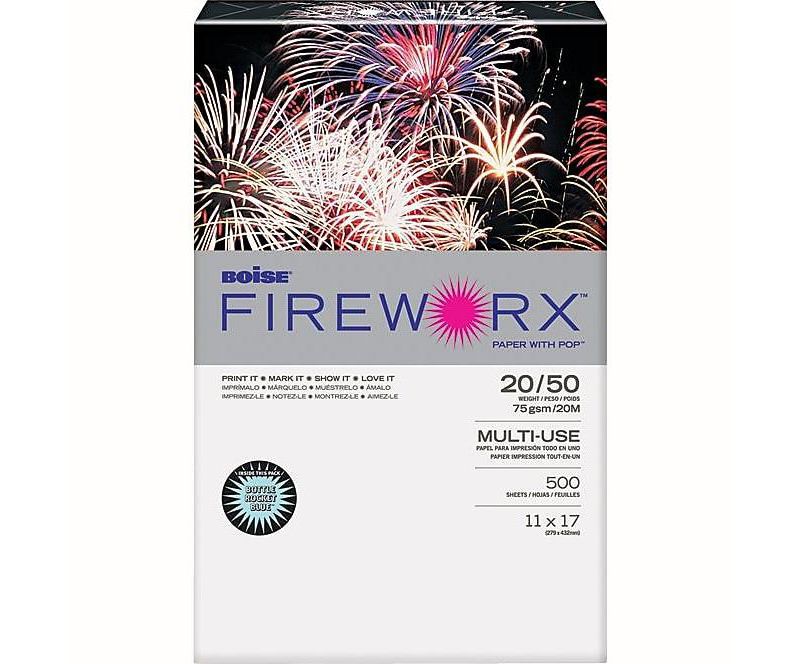 Boise FIREWORX Colored Paper 20lb 11 x 17 Bottle Rocket Blue 500 Sheets/Ream MP2207BE