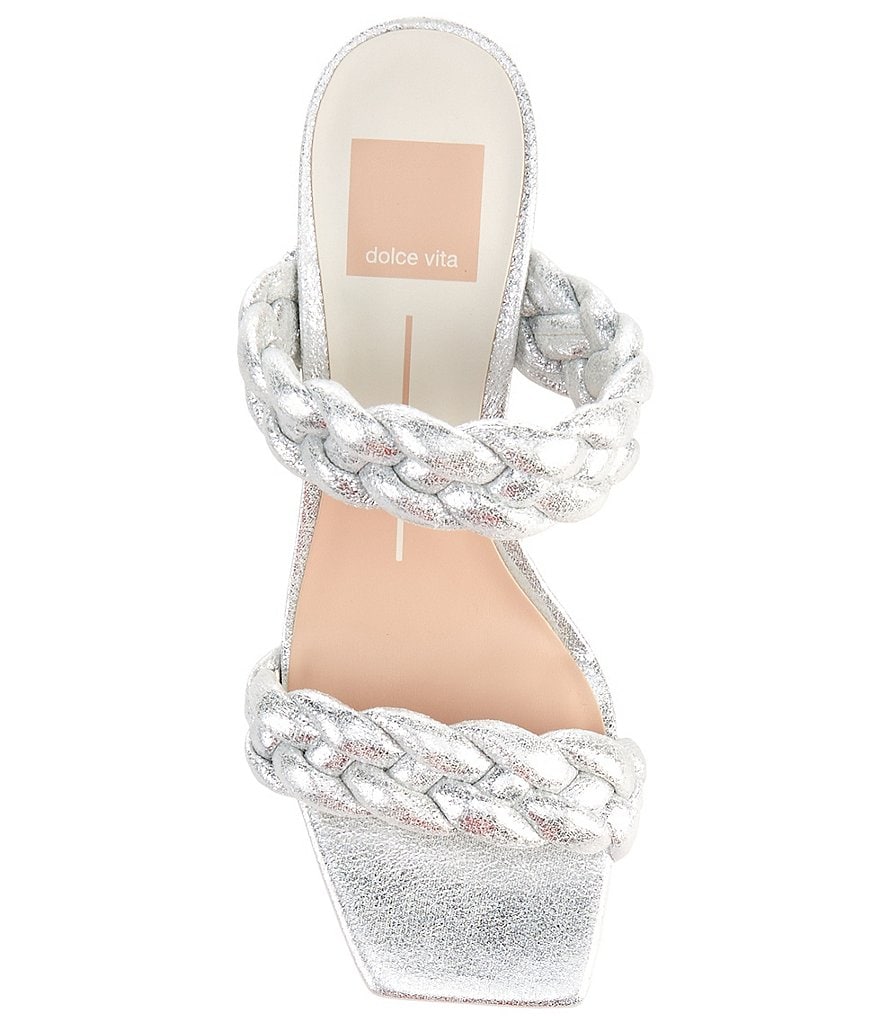 Dolce Vita Paily Braided Metallic Block Heel Dress Mules