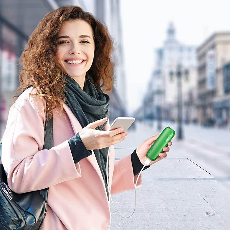 Mini Power Bank 6700mAh Portable External Charger with Fast Charging Technology for iPhone Samsung Galaxy Tablets and More Green