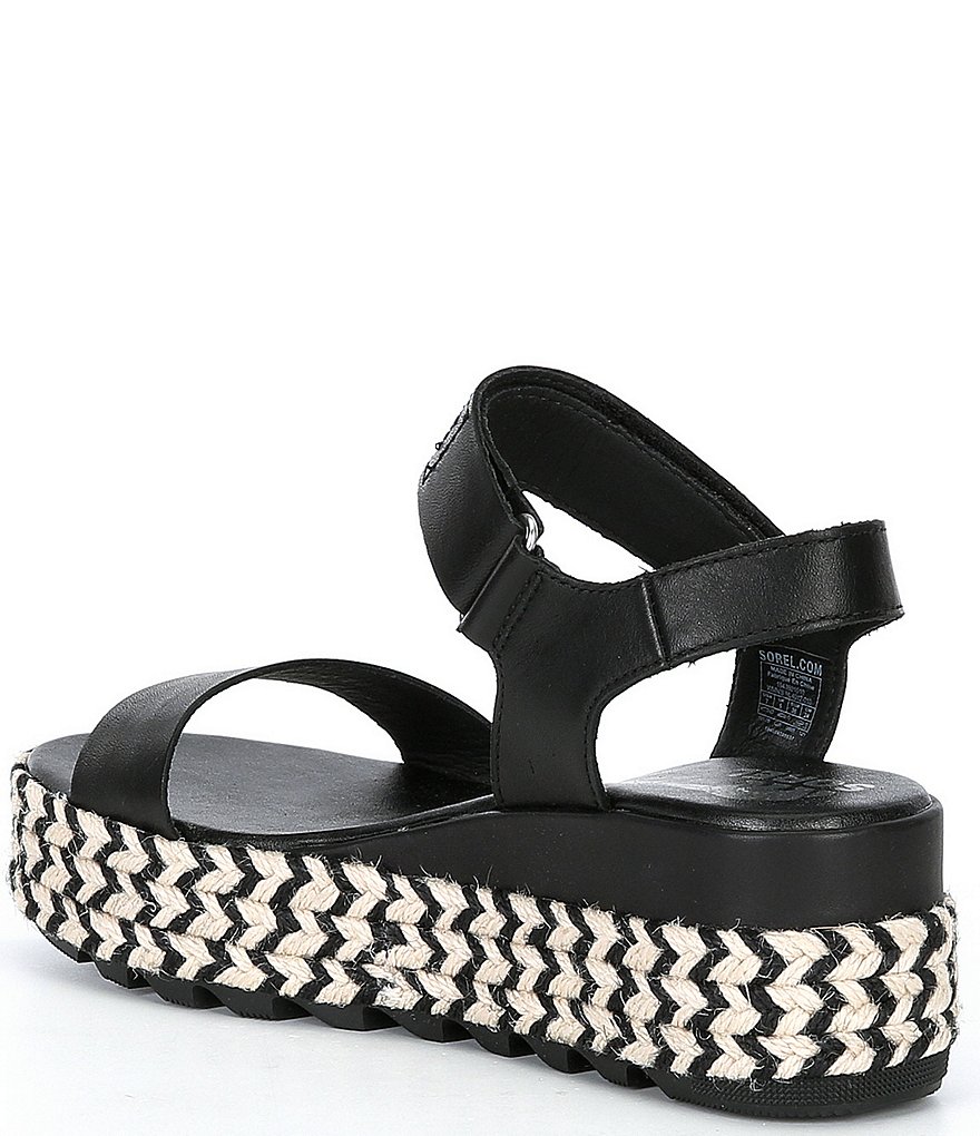 Sorel Cameron Leather Flatform Espadrille Sandals