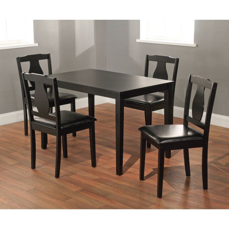 5pc Kaylee Dining Set Wood/Black - Buylateral