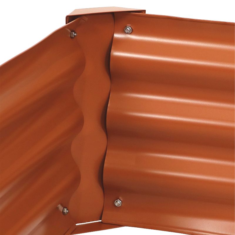 Sunnydaze Raised Powder-Coated Hexagon Steel Garden Bed Kit for Plants, Flowers, Vegetables and Herbs - 41" W x 16" Deep - Brown