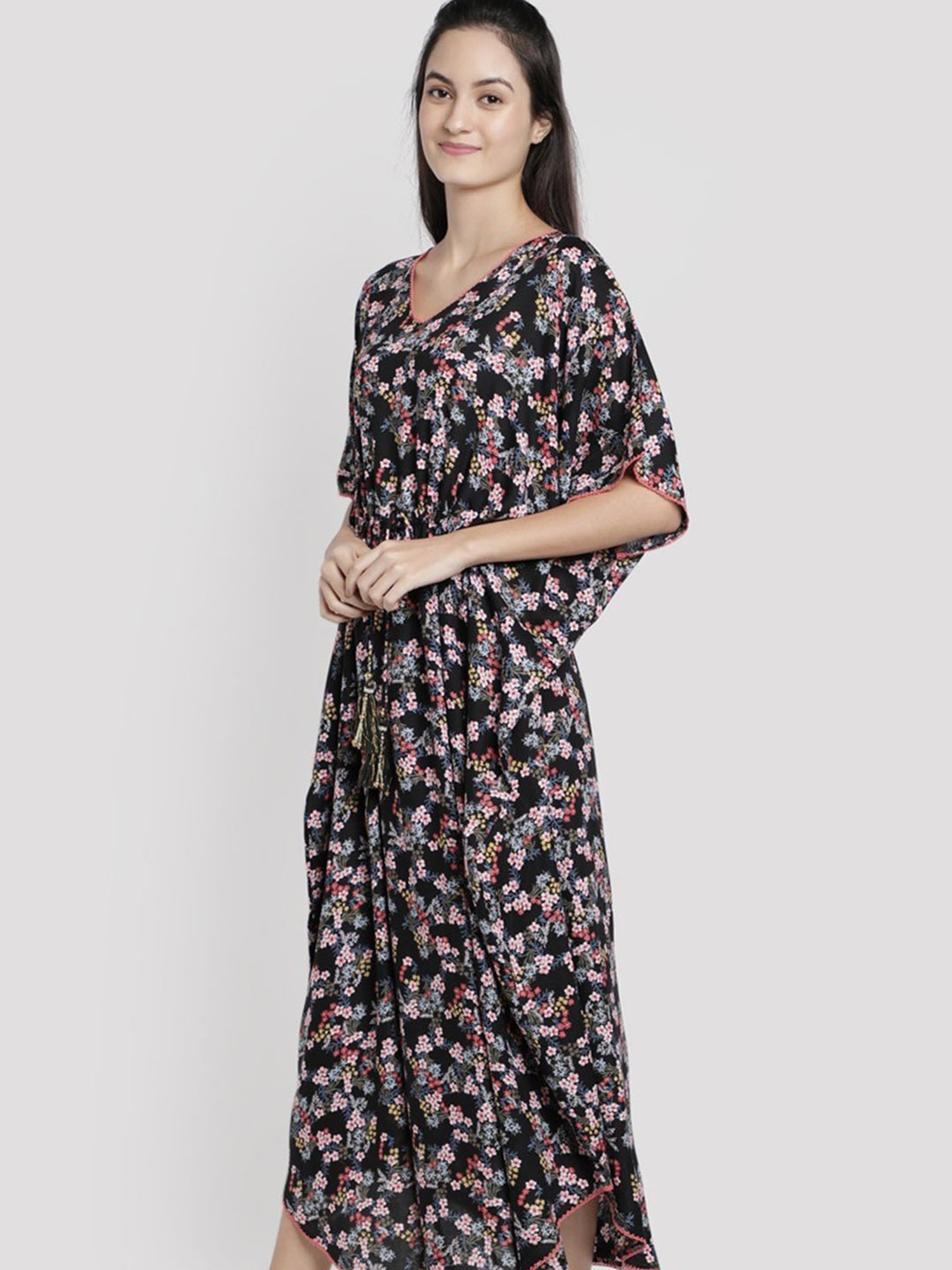 Dusk Attire Black Midnight Garden Kaftan