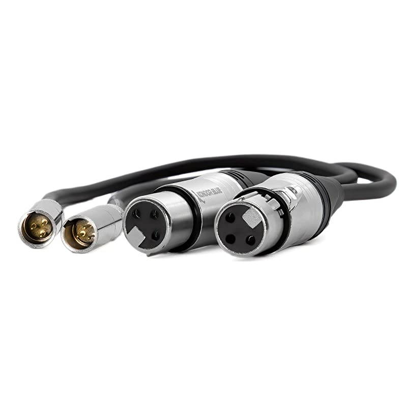 16" Mini XLR Male to XLR Female Audio Cable for BLACKMAGIC Pocket 4K/6K Camera Video Assist | Pro XLR Adapter for Microphones & Mixers. (Black, 16" | 2 Pack)