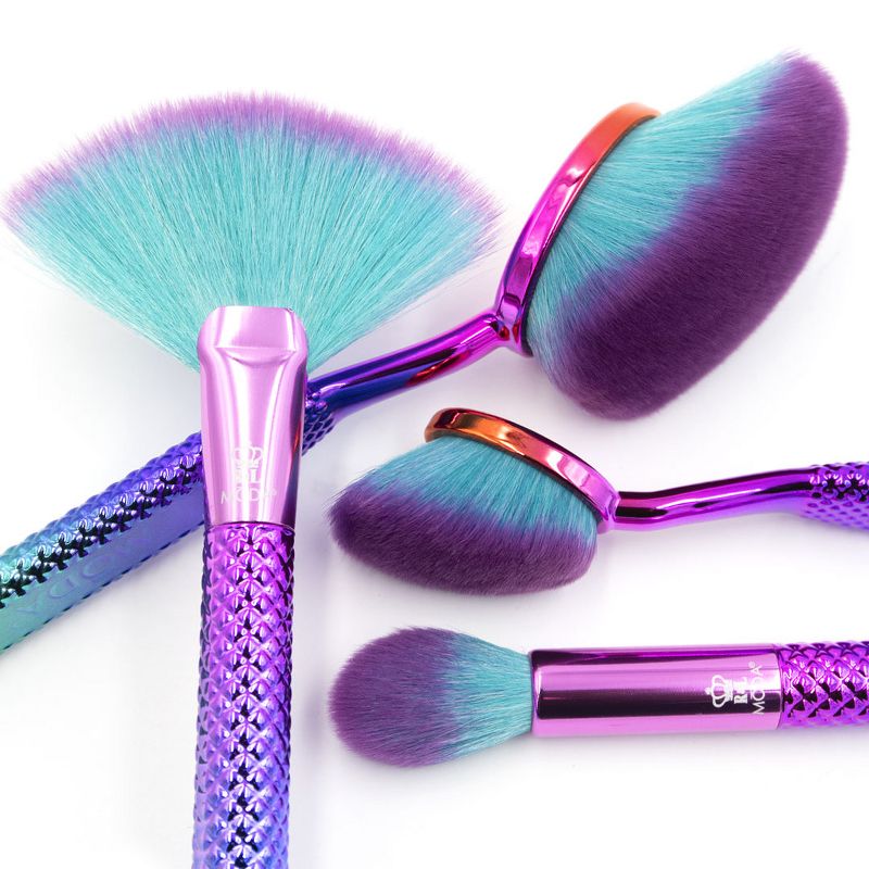 MODA Brush Prismatic 4pc Precision Powder Makeup Brush Set, Includes - Large Precision Powder, Small Precision Powder, Accentuate, and Finish Brushes