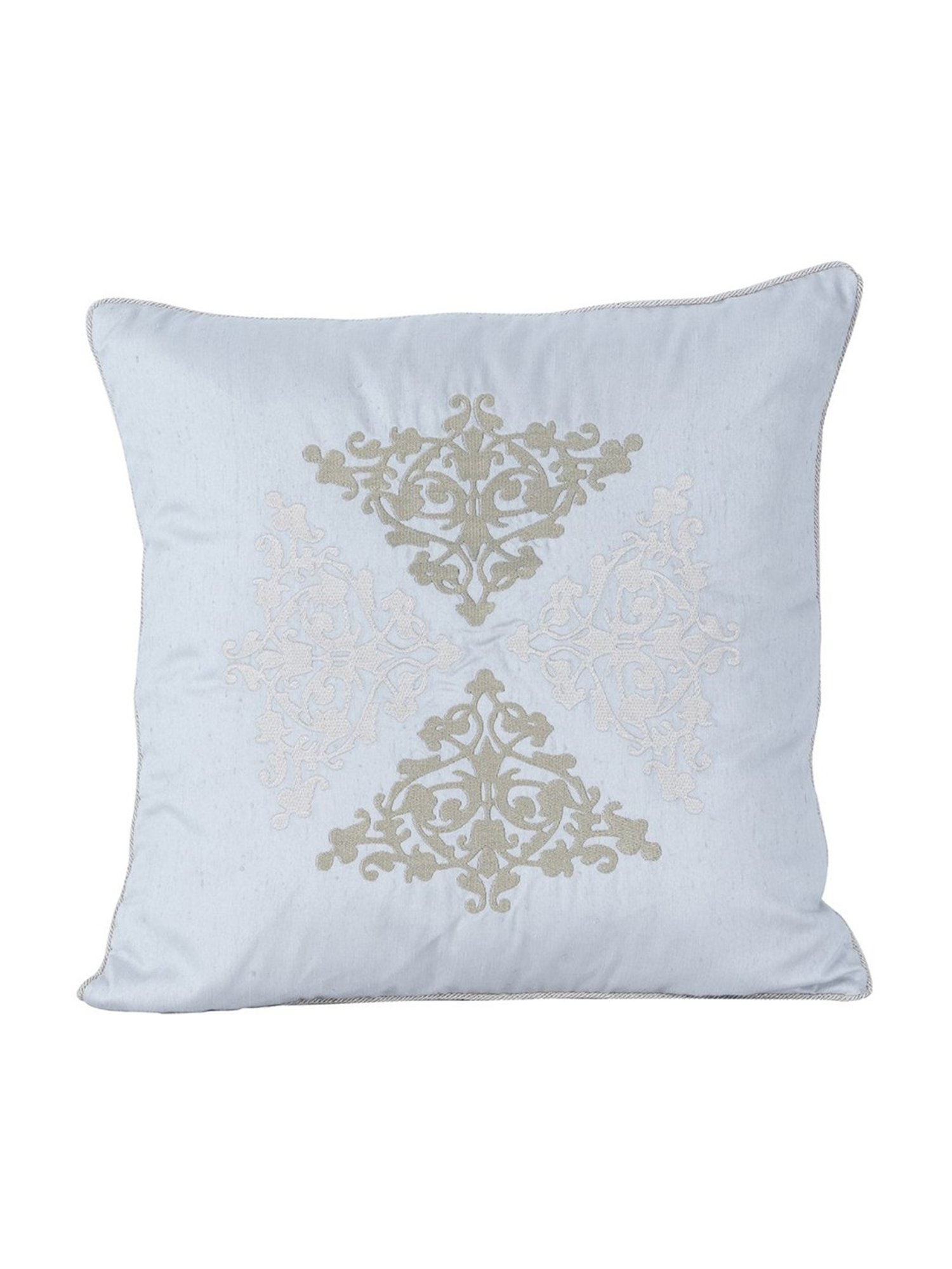 Maspar Embroidery Beige Viscose 45 L x 45 W cm Cushion Cover